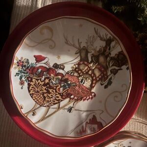 Twas the night before Christmas Williams Sonoma Santa sleigh app plate (4)